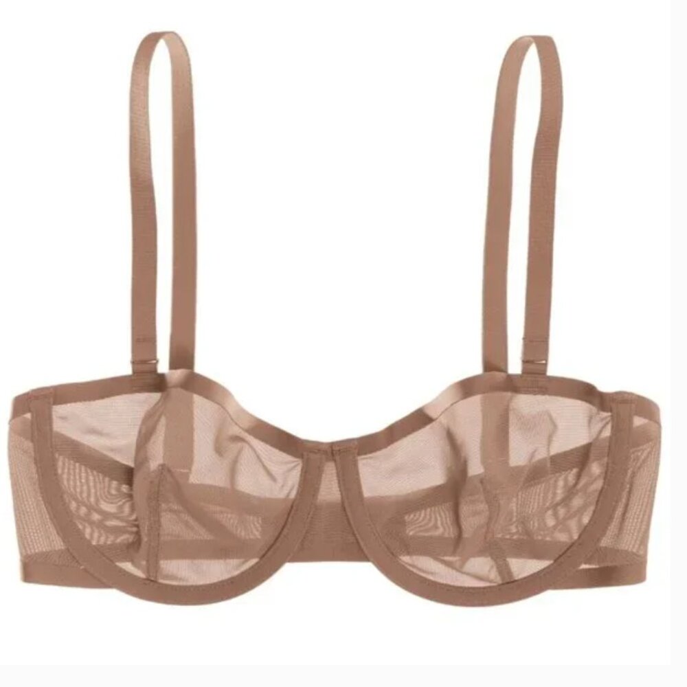 CUUP Sheer Underwire Bra in Nude Brown
